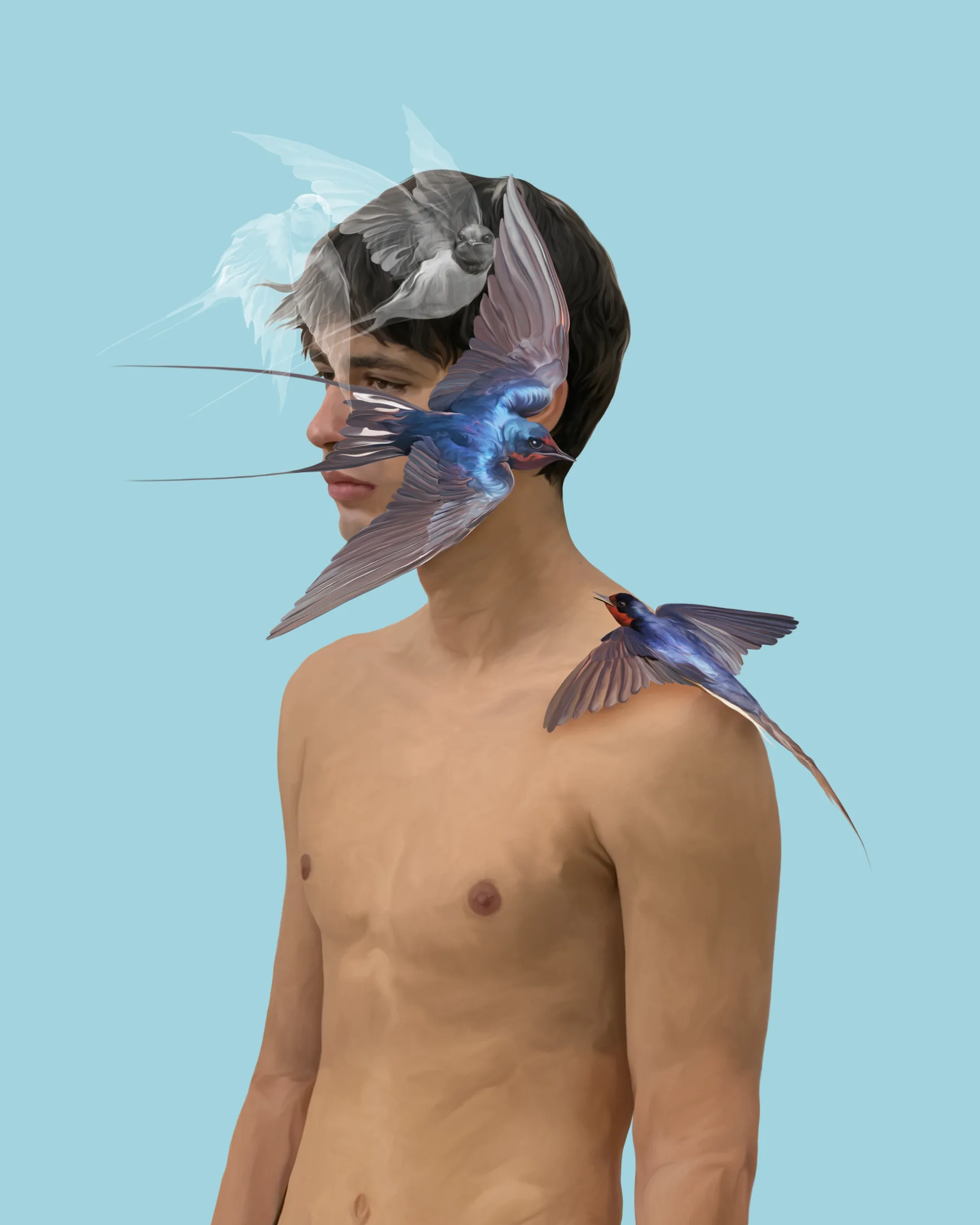 Fernando Icazbalceta portrayed in Ricardo Luevanos artwork for Diesel Art Gallery